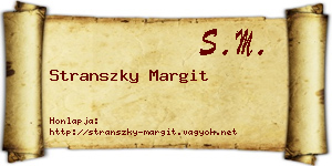 Stranszky Margit névjegykártya